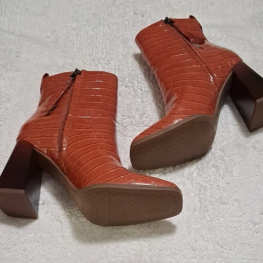 Sam Edelman  Croc-Embossed Ankle Booties